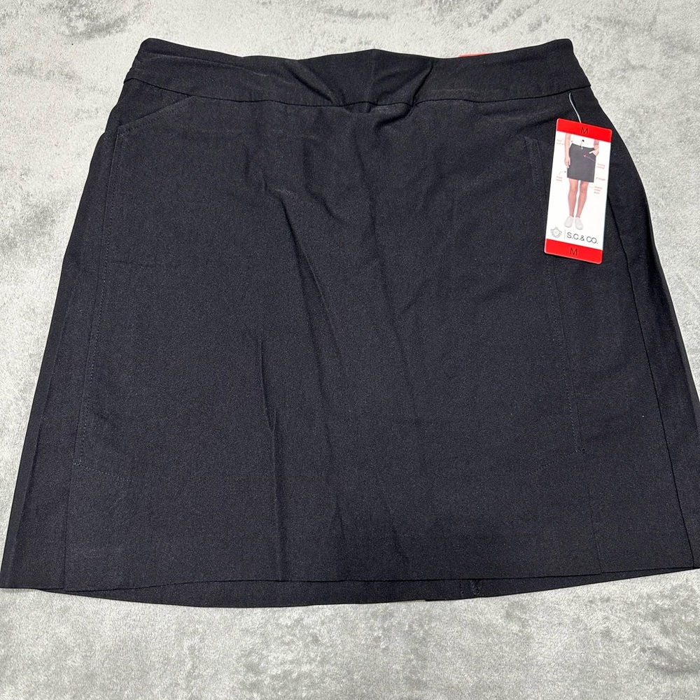S.C. & CO. Women's Tummy Control Skort Skirt (Black, Medium)